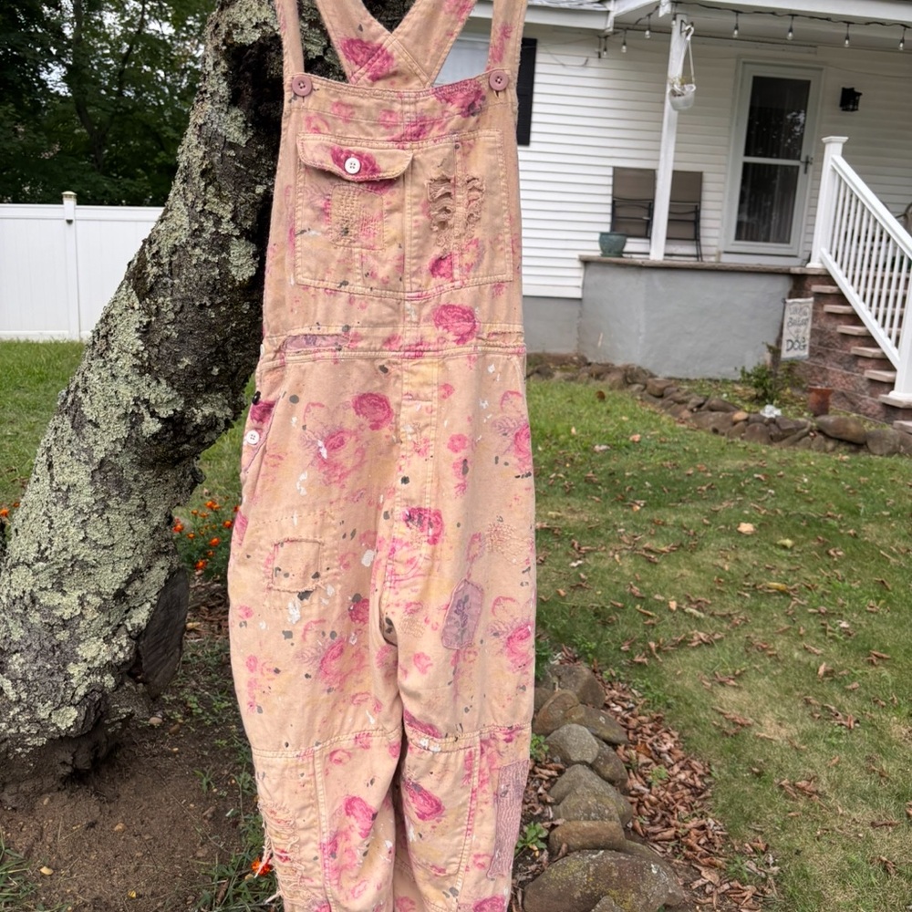 🍑Magnolia Pearl New without Tags Peach Floral Overalls